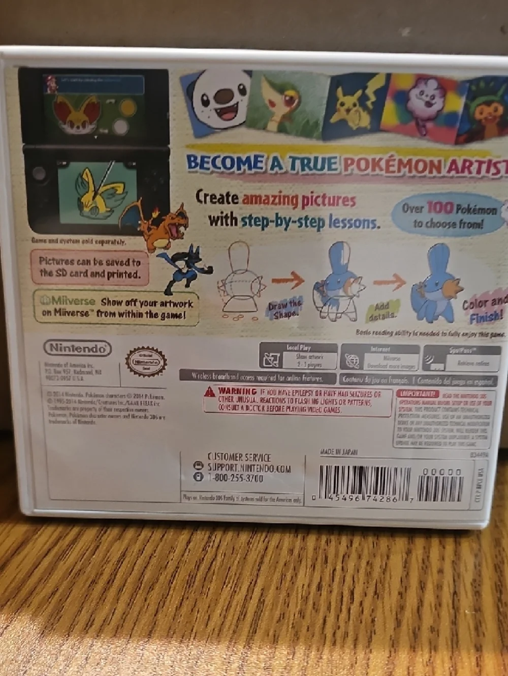 Nintendo Pokémon Art Academy - Yellow Pikachu Cover Art Like NEW